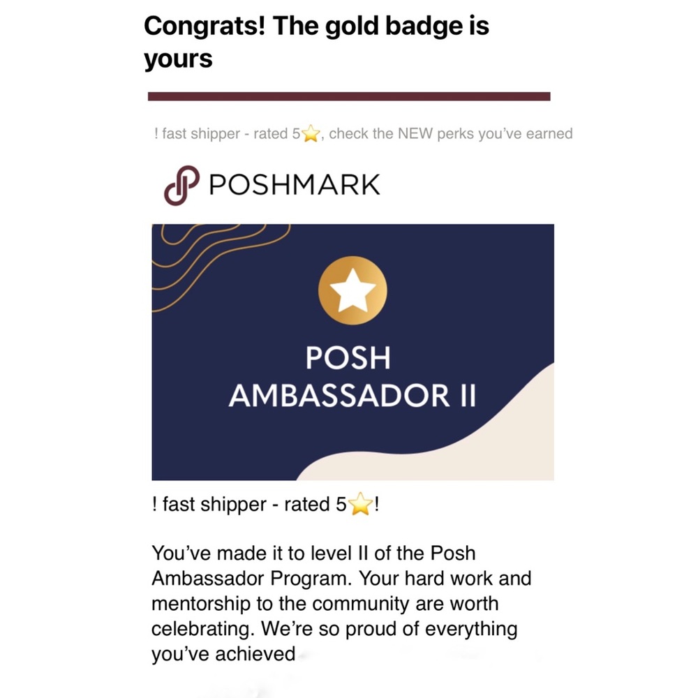 Shop with Confidence! I’m a POSH AMBASSADOR II! Reasonable offers welcomed!